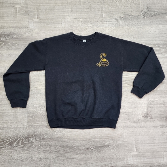 DONT TREAD ON ME Snake Black Pullover Cotton Blend Sweatshirt Women's Small - Picture 2 of 16